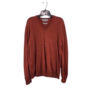 H. Brothers Men's Merino Wool V-neck Sweater - L